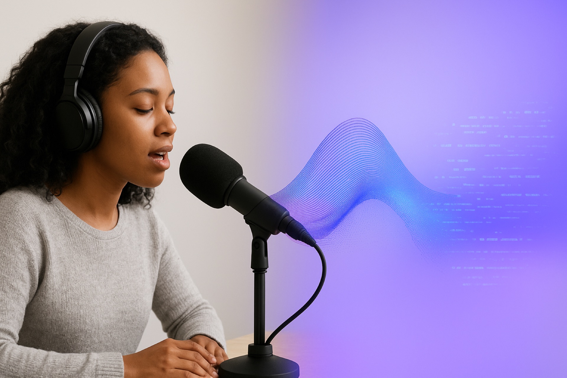 Team members listening to private podcast